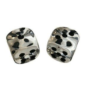 Unbranded Dice Cufflinks Mens OS Clear Black Vintage Acrylic Casino Games Lucky